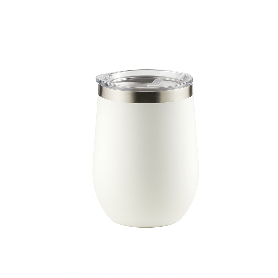 Chill Wine Tumbler - 12oz, stainless steel, White